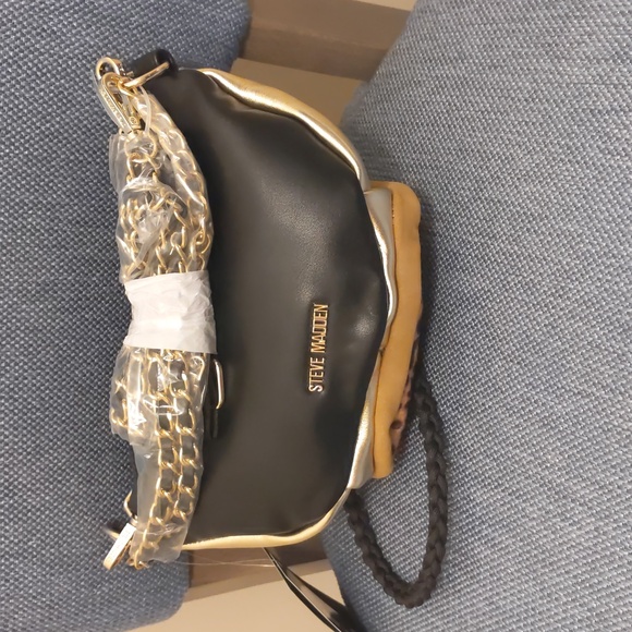 NWT Steve Madden belt bag animal print cheetah gold black - Picture 4 of 13